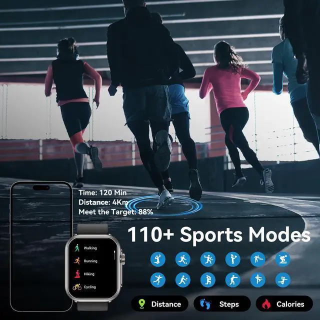 Alt view image 5 of 7 - Smart Watch for Men - 1000 mAh Battery 1.85" HD Fitness Tracker with Heart Rate Sleep Monitor Fitness Watch with 120+ Sport Modes with IP68 Waterproof with Smartwatch for iOS Android