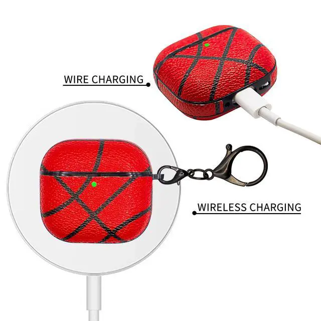 Alt view image 2 of 5 - for Airpods 4 Case Cover,Basketball Shockproof Case Cover for Earphone Airpods 4 with Keychain Front LED Visible