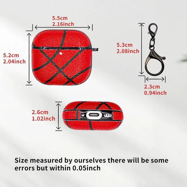 Alt view image 4 of 5 - for Airpods 4 Case Cover,Basketball Shockproof Case Cover for Earphone Airpods 4 with Keychain Front LED Visible