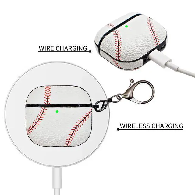 Alt view image 3 of 5 - for Airpods 4 Case Cover,Baseball Shockproof Case Cover for Earphone Airpods 4 with Keychain Front LED Visible