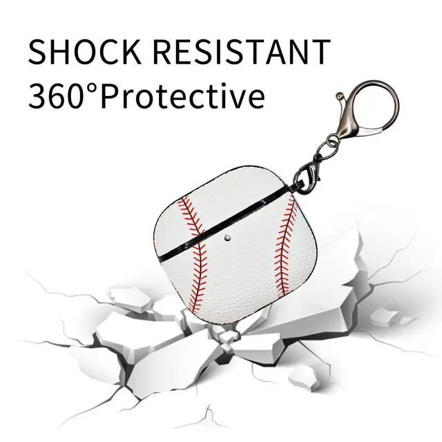 Alt view image 2 of 5 - for Airpods 4 Case Cover,Baseball Shockproof Case Cover for Earphone Airpods 4 with Keychain Front LED Visible
