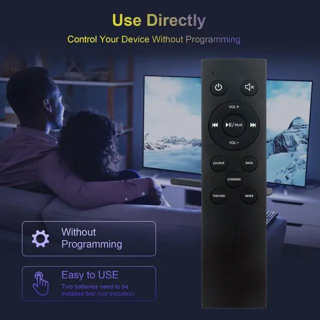 Alt view image 5 of 7 - NS-HTSB22 Replacement Remote Control Compatible with Insignia Soundbar | NS-HTSB22 NS-SBAR21F20