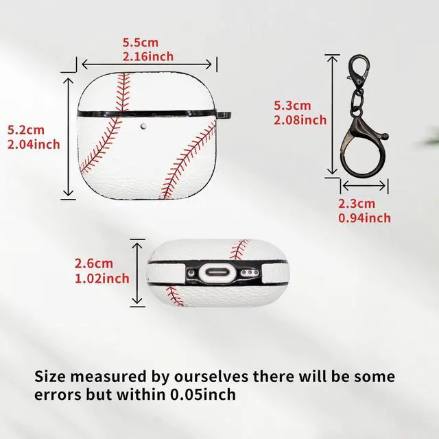 Alt view image 4 of 5 - for Airpods 4 Case Cover,Baseball Shockproof Case Cover for Earphone Airpods 4 with Keychain Front LED Visible
