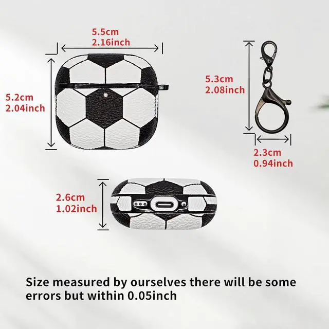 Alt view image 4 of 5 - for Airpods 4 Case Cover,Soccer Shockproof Case Cover for Earphone Airpods 4 with Keychain Front LED Visible