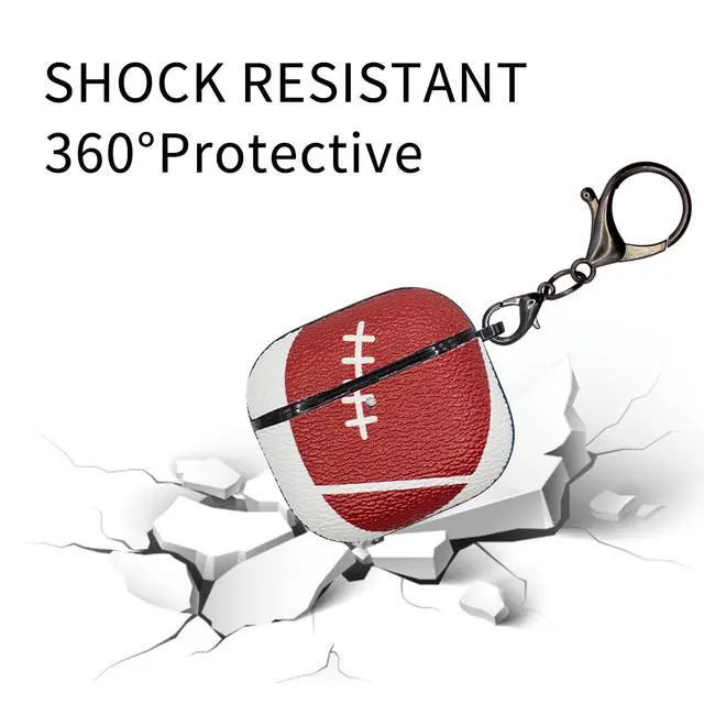 Alt view image 3 of 5 - for Airpods 4 Case Cover,Football Shockproof Case Cover for Earphone Airpods 4 with Keychain Front LED Visible