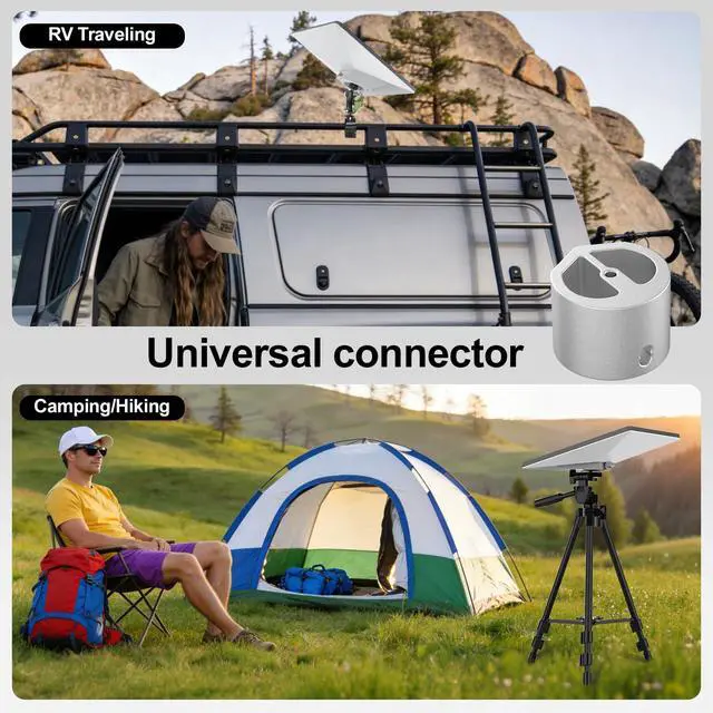 Alt view image 5 of 6 - Starlink Mini Tripod Adapter Fits 2026-2024 Mini Pipe Mount, CNC Aluminum | 1/4''-20 & 3/8"-16 Thread, Starlink Mini Accessories for Quick Release Plates, Tripods, Clamps,Ram and Ball Mounts,Silver