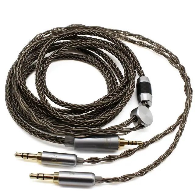 Alt view image 3 of 6 - 2.5mm 8 Core Braided Silver Plated Replacement Cable Compatible with Hifiman HE4XX, HE-400i Headphones 2.5mm to Dual 3.5mm Male, 8-Core Copper Silver Plated Cord
