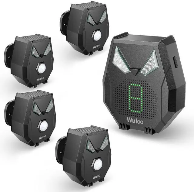 Main image of Solar Driveway Alarm Wireless Outside Weatherproof 1/3 Mile Long Range, Outdoor Motion Sensor Detector Alarm Driveway Alert System with Rechargeable Battery/Expandable (4 Sensors &1 Receiver Set)