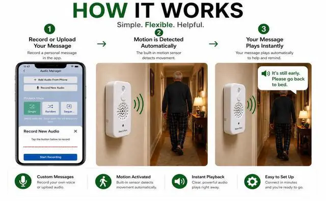 Alt view image 3 of 6 - Pro: Smart Motion-Activated Customizable Audio Player - WiFi-Enabled, Real Time Alerts