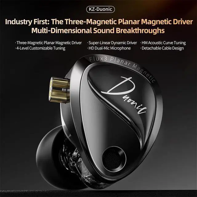 Alt view image 5 of 7 - KZ Duonic Live Streamer HD Dual-Mic Earbuds,Precision FPS Sound Esport IEM, DSP Mode,All-in-One Gaming Audio Earphone (DSP with mic, Silver Standard)