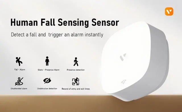 Alt view image 2 of 6 - Human Presence Sensor WiFi Motion Detector mmWave Radar Wired Smart Motion Sensor Support 2.4 GHz Wi-Fi Fall Detection for Seniors Privacy-Safe