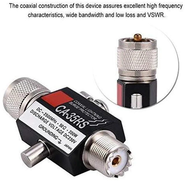 Alt view image 5 of 5 - UHF Coaxial Surge Arrester, CA-35RS 0-2500MHz 50 Ohms Surge Protector Male to Female UHF Connector