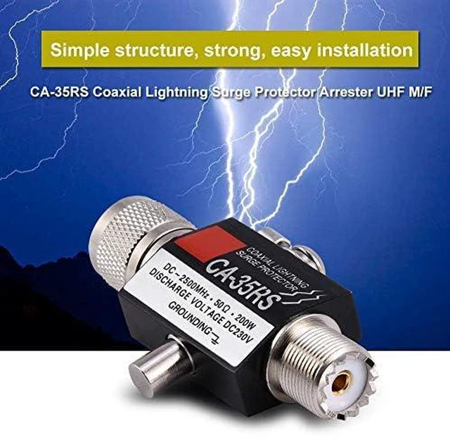 Alt view image 4 of 5 - UHF Coaxial Surge Arrester, CA-35RS 0-2500MHz 50 Ohms Surge Protector Male to Female UHF Connector