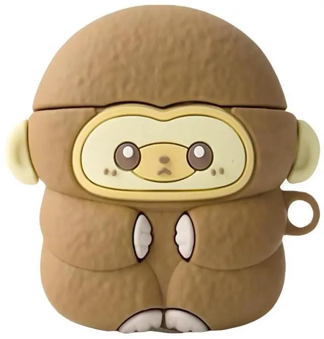 Main image of Wireless Charging Earphone Case Compatible with Airpods 4, Cute Animal Monkey Design Soft Silicone Full Body Protective Skin Cover, Kids Girls Women Cartoon Earbuds Accessories
