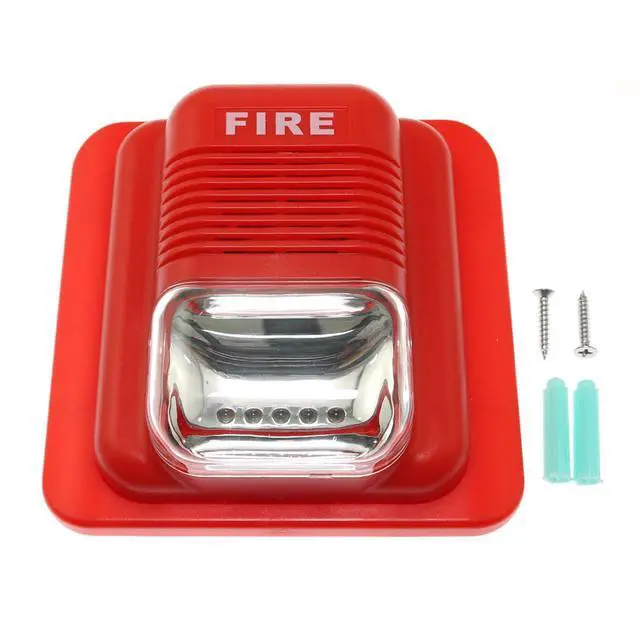 Alt view image 2 of 5 - Fire Alarm Fire Sound and Light Alarm 12/24V DC Wired Fire Alarm Strobe Siren Sound Alarm Safety System Sensor with LED Flashing Light Indicator