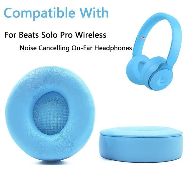 Alt view image 3 of 6 - Protein Solo Pro Replacement Earpads - Light Blue | Compatible with Beats Solo Pro, Soft Memory Foam Ear Cushions, 3M Adhesive for Secure Fit, Comfortable Upgrade