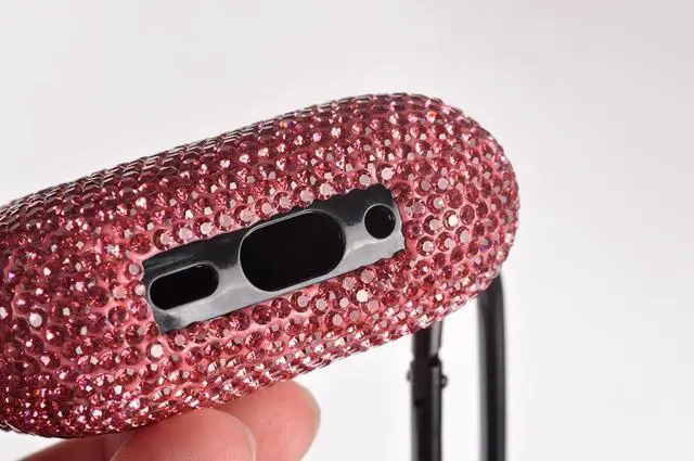Alt view image 3 of 4 - for AirPods Pro 3 Case Cover (2025), Glitter Sparkle Bling Hard Shell with Metal Lanyard, Compatible with AirPods Pro 3rd Generation Charging Case, Shockproof Protective Case (Rose)