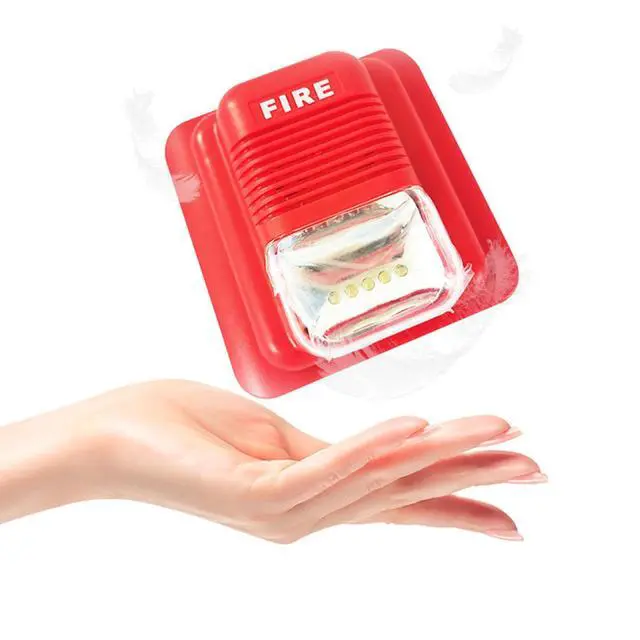 Alt view image 5 of 5 - Fire Alarm Fire Sound and Light Alarm 12/24V DC Wired Fire Alarm Strobe Siren Sound Alarm Safety System Sensor with LED Flashing Light Indicator