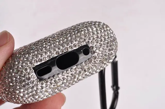 Alt view image 3 of 4 - for AirPods Pro 3 Case Cover (2025), Glitter Sparkle Bling Hard Shell with Metal Lanyard, Compatible with AirPods Pro 3rd Generation Charging Case, Shockproof Protective Case (White)