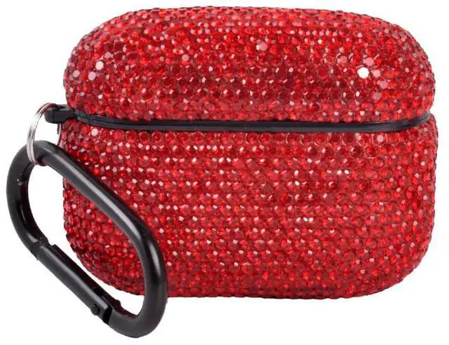 Main image of for AirPods Pro 3 Case Cover (2025), Glitter Sparkle Bling Hard Shell with Metal Lanyard, Compatible with AirPods Pro 3rd Generation Charging Case, Shockproof Protective Case (Red)