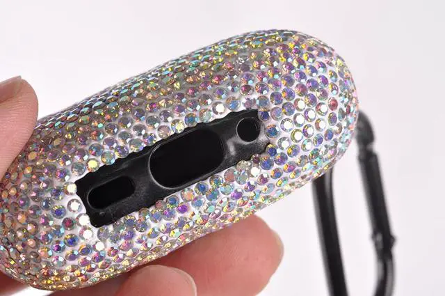 Alt view image 4 of 5 - for AirPods Pro 3 Case Cover (2025), Glitter Sparkle Bling Hard Shell with Metal Lanyard, Compatible with AirPods Pro 3rd Generation Charging Case, Shockproof Protective Case (Multicolored)
