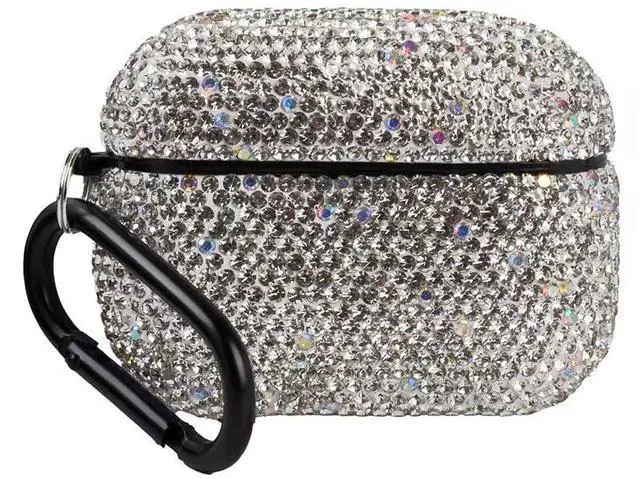 Main image of for AirPods Pro 3 Case Cover (2025), Glitter Sparkle Bling Hard Shell with Metal Lanyard, Compatible with AirPods Pro 3rd Generation Charging Case, Shockproof Protective Case (White AB)