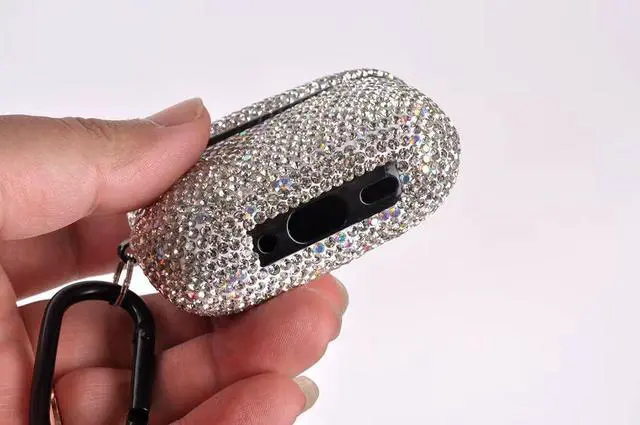 Alt view image 3 of 3 - for AirPods Pro 3 Case Cover (2025), Glitter Sparkle Bling Hard Shell with Metal Lanyard, Compatible with AirPods Pro 3rd Generation Charging Case, Shockproof Protective Case (White AB)