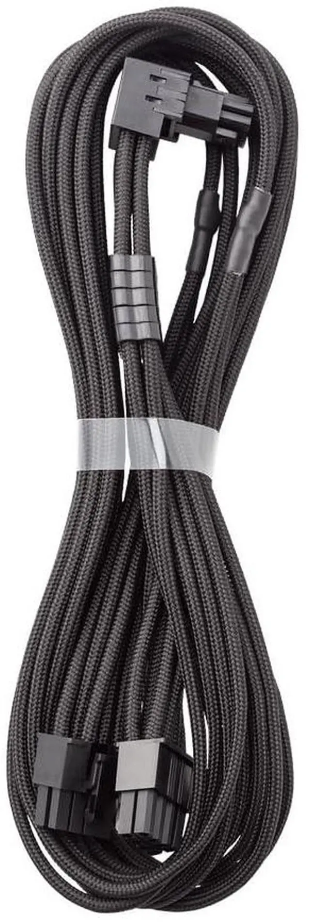 Main image of E-Series Pro ModFlex Sleeved 12V-2x6 12VHPWR 90° StealthSense PCIe Cable for EVGA G/G+ / P/P+ / T - Variant A (Black, 16-pin to Dual 8-pin, 60cm)