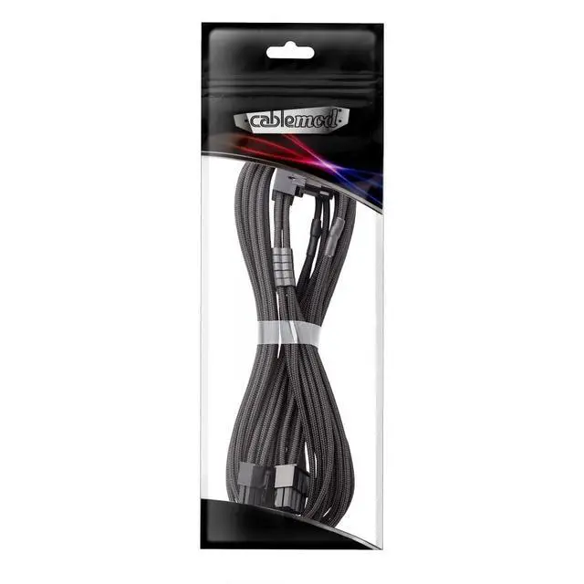 Alt view image 4 of 4 - E-Series Pro ModFlex Sleeved 12V-2x6 12VHPWR 90° StealthSense PCIe Cable for EVGA G/G+ / P/P+ / T - Variant A (Black, 16-pin to Dual 8-pin, 60cm)
