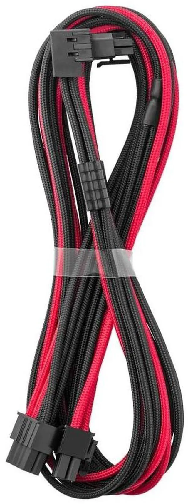 Main image of E-Series Pro ModFlex Sleeved 12V-2x6 12VHPWR 90° StealthSense PCIe Cable for EVGA G/G+ / P/P+ / T - Variant B (Black + Red, 16-pin to Dual 8-pin, 60cm)