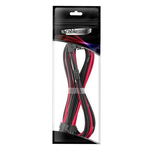 Alt view image 4 of 4 - E-Series Pro ModFlex Sleeved 12V-2x6 12VHPWR 90° StealthSense PCIe Cable for EVGA G/G+ / P/P+ / T - Variant B (Black + Red, 16-pin to Dual 8-pin, 60cm)