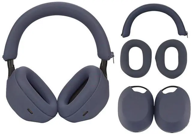 Main image of 3 Set Case Cover for Sony WH-1000XM5 Headphones,Embody Ear Pad Cover/Headband Cover/Ear Cover Soft Silicone Headphones AccessoriesBlue