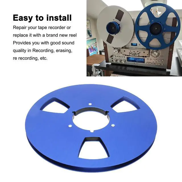 Alt view image 4 of 7 - 1/4 inch 10.5 Inch Empty Tape Reel for Reel to Reel Tapes, Blue | with 3 Hole NAB Flange, Universal Reelto Reel Recorder Part