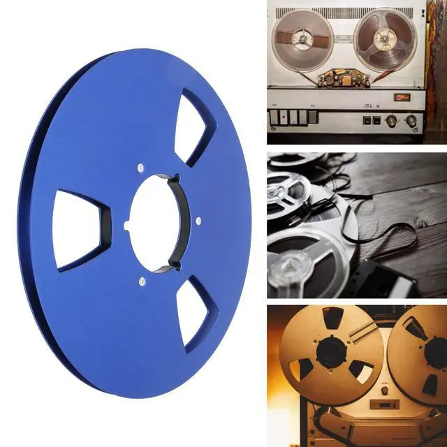 Alt view image 2 of 7 - 1/4 inch 10.5 Inch Empty Tape Reel for Reel to Reel Tapes, Blue | with 3 Hole NAB Flange, Universal Reelto Reel Recorder Part