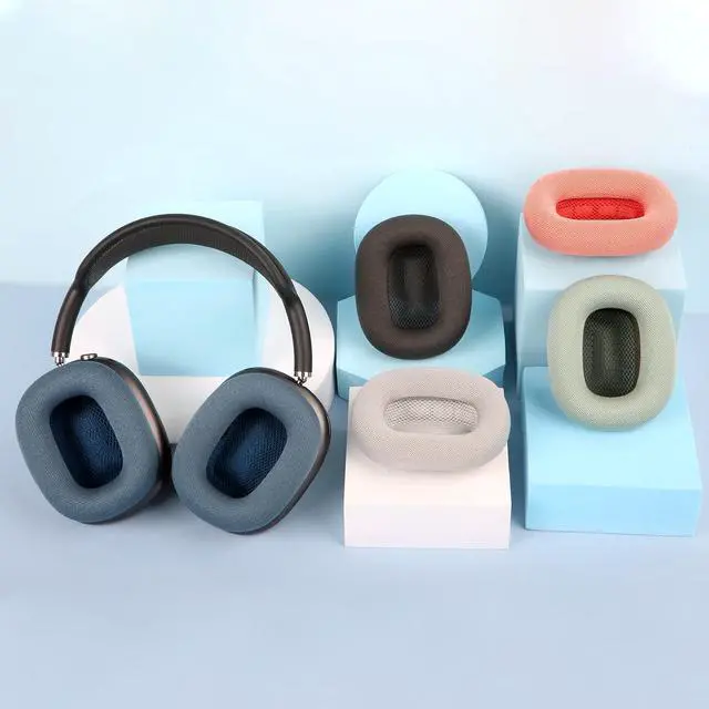 Alt view image 6 of 6 - Replacement Ear Cushions for AirPods Max 1 Over-Ear Headphones, Mesh Fabric Covered Earpads with Memory Foam and Magnet (Pink)