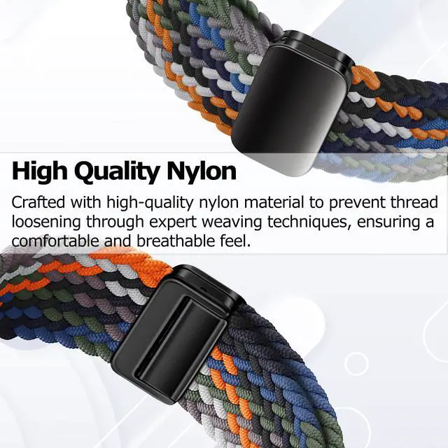Alt view image 3 of 7 - Braided Band Compatible for Amazfit Helio Strap/CMF Watch 3 Pro, Magnetic Buckle Design, Breathable Soft Elastic Sport Wristband for Helio Strap Fitness Tracker