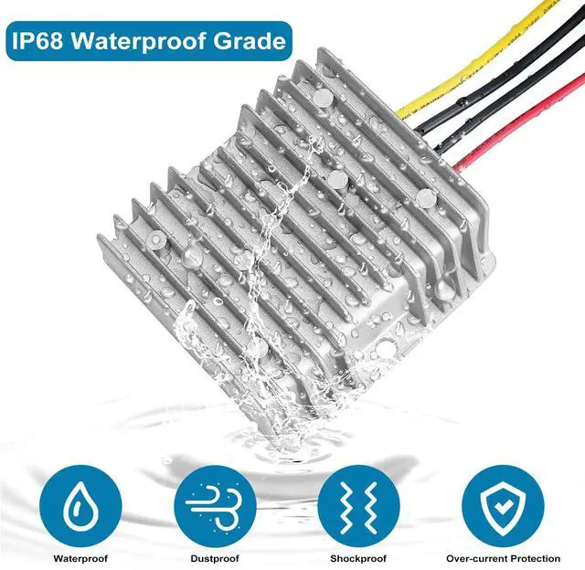 Alt view image 5 of 7 - DC-DC 36V/48V to 12V 20A 240W Golf Cart Step-Down Converter,Voltage Regulator, Reducer, Waterproof Transformer with Fuse