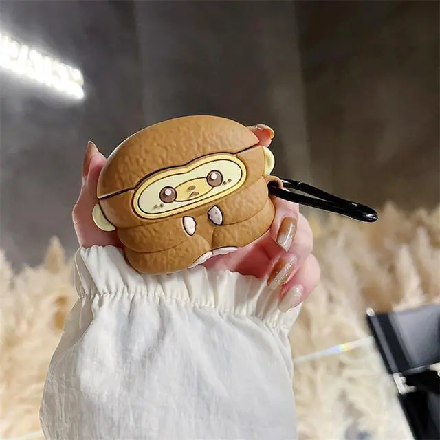 Alt view image 3 of 7 - Wireless Charging Earphone Case Compatible with Airpods 4, Cute Animal Monkey Design Soft Silicone Full Body Protective Skin Cover, Kids Girls Women Cartoon Earbuds Accessories
