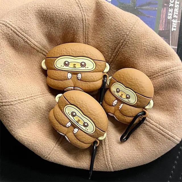 Alt view image 6 of 7 - Wireless Charging Earphone Case Compatible with Airpods 4, Cute Animal Monkey Design Soft Silicone Full Body Protective Skin Cover, Kids Girls Women Cartoon Earbuds Accessories