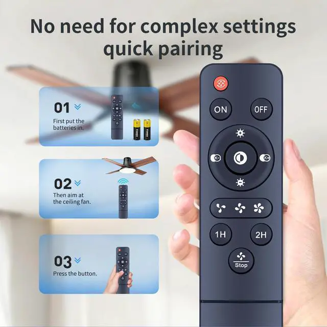 Alt view image 3 of 7 - Replace Remote for TFCFL/Asyko/Mpayel/EINRZi B7810/B7801 Ceiling Fan | Easy pairing,Responsive control,for YB-460