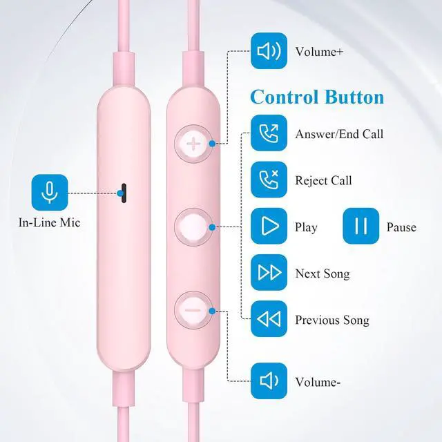 Alt view image 4 of 6 - MFi-Certified Lighting Earbuds for iPhone 14 13 12 11 Pro Max Pink | Magnetic Ear Buds Earphones Built-in Mic Volume Control Wired Headphones for iPhone 14 Plus 13 Pro 11 Pro Max XS XR 8 7 Plus