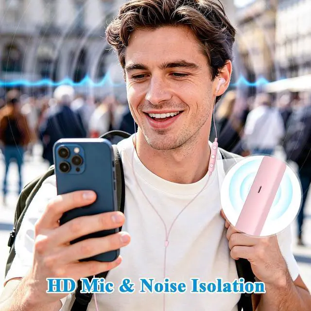 Alt view image 3 of 6 - MFi-Certified Lighting Earbuds for iPhone 14 13 12 11 Pro Max Pink | Magnetic Ear Buds Earphones Built-in Mic Volume Control Wired Headphones for iPhone 14 Plus 13 Pro 11 Pro Max XS XR 8 7 Plus