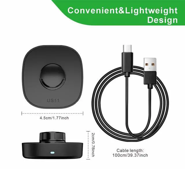 Alt view image 6 of 6 - Charger for Oura Ring Gen3 - Size 12 - Fast Charging Dock with USB-C Cable Compatible with Oura Ring Gen3 - Black (Size -9)