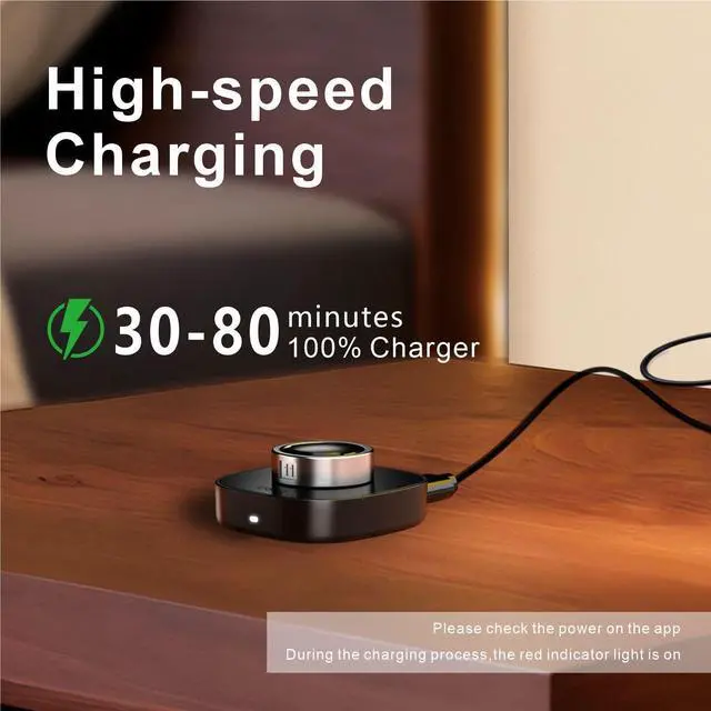 Alt view image 3 of 6 - Charger for Oura Ring Gen3 - Size 12 - Fast Charging Dock with USB-C Cable Compatible with Oura Ring Gen3 - Black (Size -9)