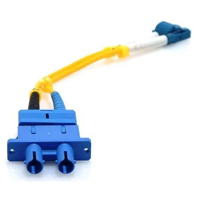 Alt view image 2 of 3 - LC to ST Fiber Adapter 9/125 Singlemode Duplex Converter Dongle