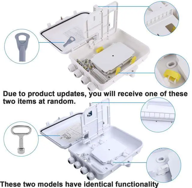 Alt view image 3 of 7 - 12 Core Fiber Distribution Box, ABS Plastic FTTH Fiber Distribution Box-12 Port Fiber Optic Terminal Junction Splitter Box for Ourdoor/Indoor with LC Fiber Cable Coupler
