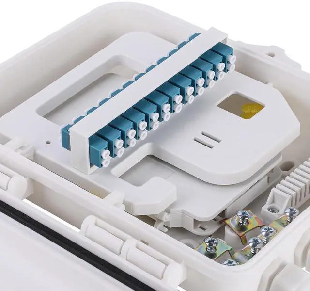 Alt view image 2 of 7 - 12 Core Fiber Distribution Box, ABS Plastic FTTH Fiber Distribution Box-12 Port Fiber Optic Terminal Junction Splitter Box for Ourdoor/Indoor with LC Fiber Cable Coupler