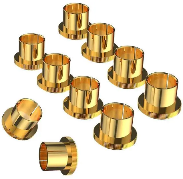 Main image of Audiocrast 10x RCA Caps, Gold Plated Copper RCA Protective Caps RCA Noise Stopper HiFi RCA Dust Caps Protective Covers for RCA Chassis RCA Sockets RCA Plug Jacks to Prevent Dirt, RF, RFI, EMI
