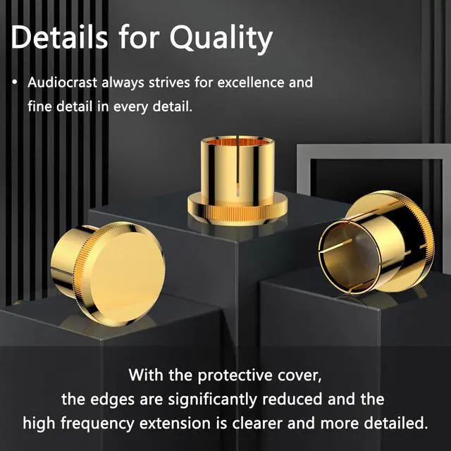 Alt view image 4 of 6 - Audiocrast 10x RCA Caps, Gold Plated Copper RCA Protective Caps RCA Noise Stopper HiFi RCA Dust Caps Protective Covers for RCA Chassis RCA Sockets RCA Plug Jacks to Prevent Dirt, RF, RFI, EMI