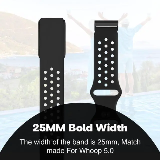 Alt view image 3 of 6 - Whoop 5.0 Compatible Silicone Strap Adjustable Sport-Inspired Band, Breathable & Lightweight Replacement Wristband for Men & Women